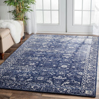 Melaka Navy Blue Transitional Designer Rug - Rugs Of Beauty - 6