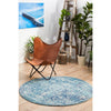 Madrid Transitional Blue Round Designer Rug - Rugs Of Beauty - 3