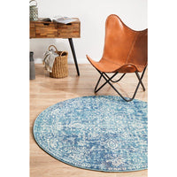 Madrid Transitional Blue Round Designer Rug - Rugs Of Beauty - 2