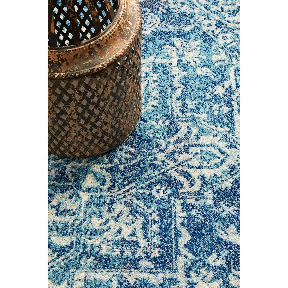 Madrid Transitional Blue Round Designer Rug - Rugs Of Beauty - 5