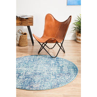 Madrid Transitional Blue Round Designer Rug - Rugs Of Beauty - 4