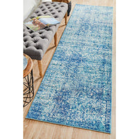 Madrid Transitional Blue Designer Runner Rug - Rugs Of Beauty - 2