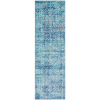 Madrid Transitional Blue Designer Runner Rug - Rugs Of Beauty - 1