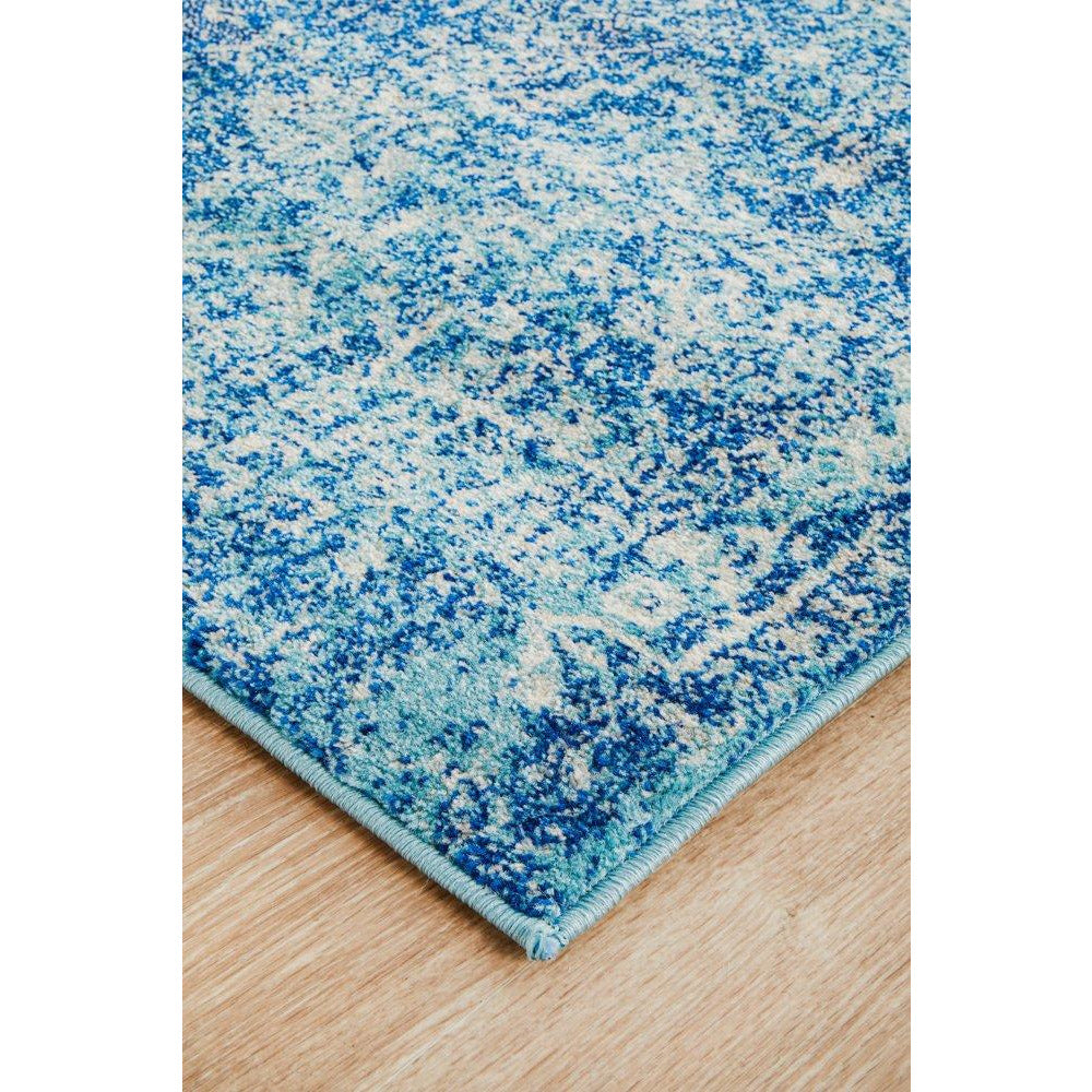 Madrid Transitional Blue Designer Runner Rug - Rugs Of Beauty - 6