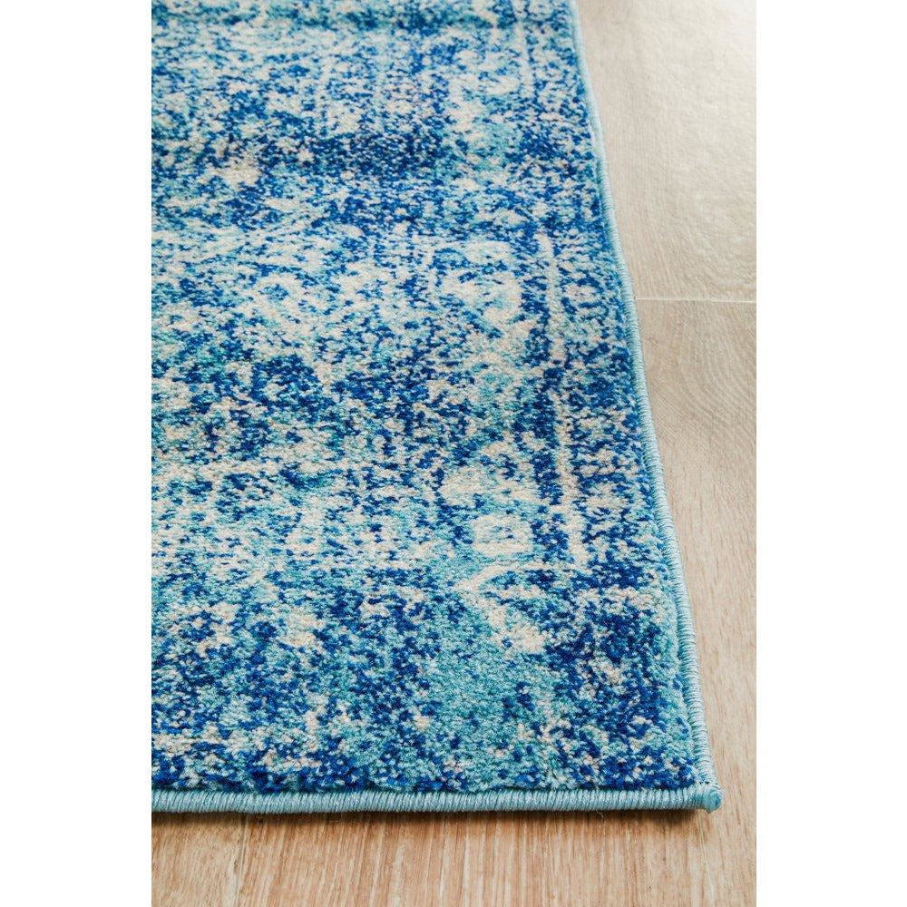 Madrid Transitional Blue Designer Runner Rug - Rugs Of Beauty - 7
