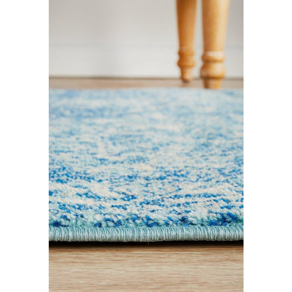 Madrid Transitional Blue Designer Runner Rug - Rugs Of Beauty - 8