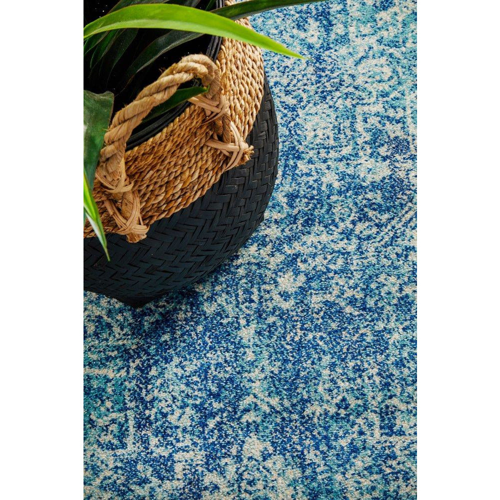 Madrid Transitional Blue Designer Runner Rug - Rugs Of Beauty - 5