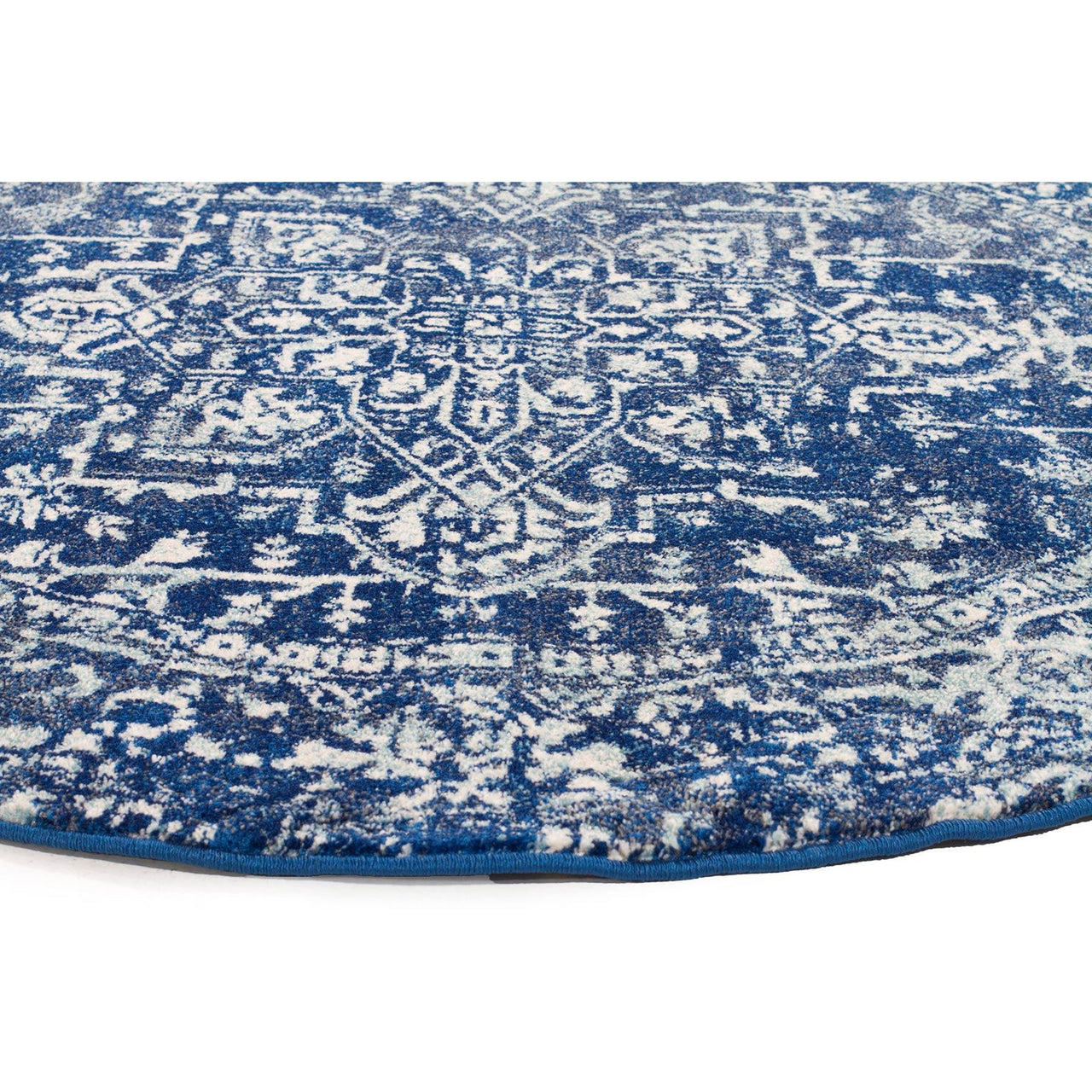 Santiago Transitional Navy Blue Round Designer Rug - Rugs Of Beauty - 9