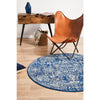 Santiago Transitional Navy Blue Round Designer Rug - Rugs Of Beauty - 4