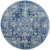 Santiago Transitional Navy Blue Round Designer Rug - Rugs Of Beauty - 1