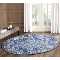 Santiago Transitional Navy Blue Round Designer Rug - Rugs Of Beauty - 8