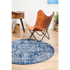 Santiago Transitional Navy Blue Round Designer Rug - Rugs Of Beauty - 2