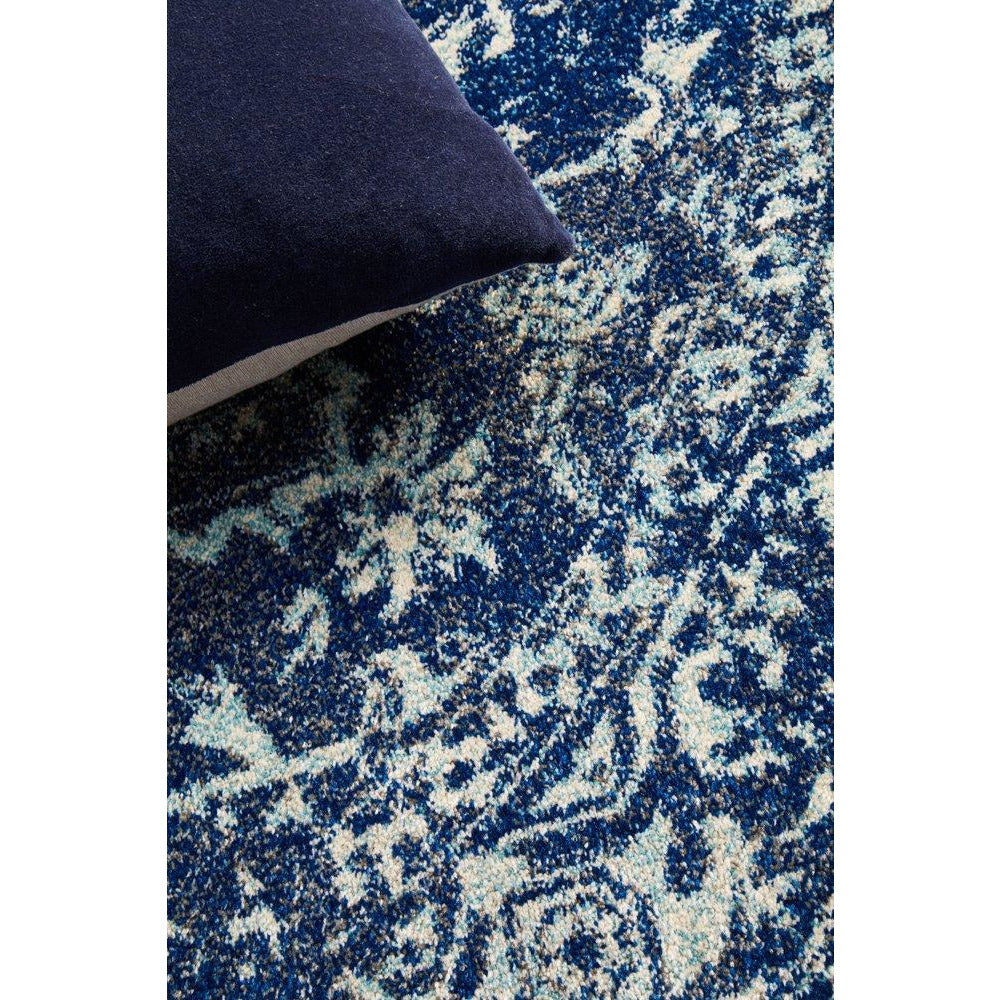 Santiago Transitional Navy Blue Round Designer Rug - Rugs Of Beauty - 7