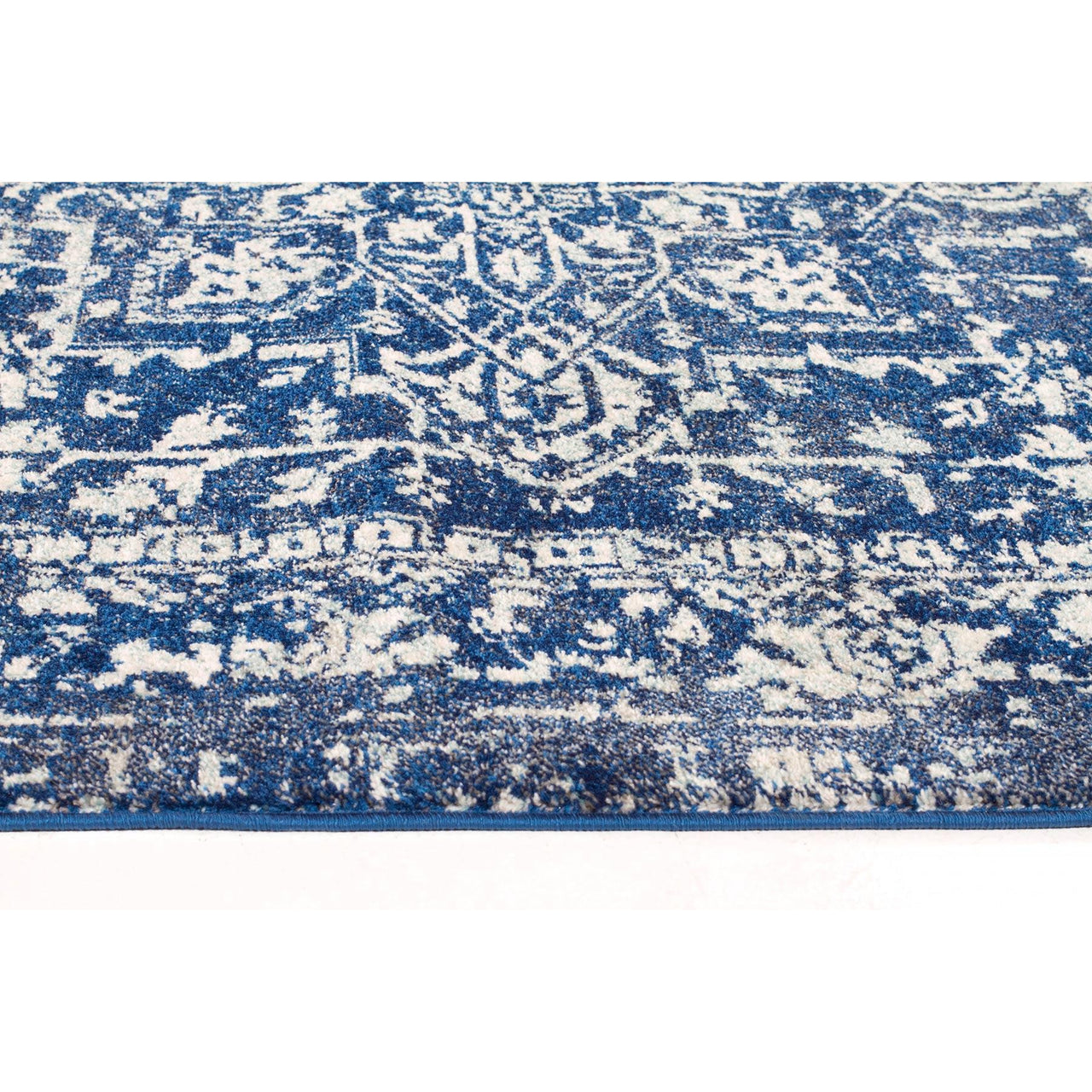 Santiago Transitional Navy Blue Designer Runner Rug - Rugs Of Beauty - 8