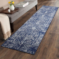 Santiago Transitional Navy Blue Designer Runner Rug - Rugs Of Beauty - 6
