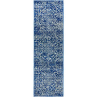 Santiago Transitional Navy Blue Designer Runner Rug - Rugs Of Beauty - 1