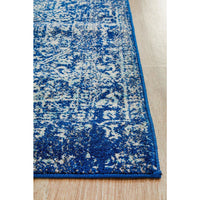 Santiago Transitional Navy Blue Designer Runner Rug - Rugs Of Beauty - 9