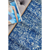 Santiago Transitional Navy Blue Designer Runner Rug - Rugs Of Beauty - 5