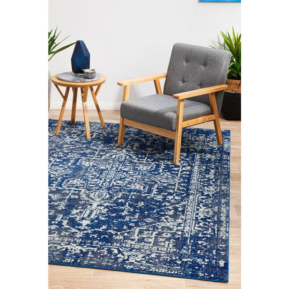 Santiago Transitional Navy Blue Designer Rug - Rugs Of Beauty - 4