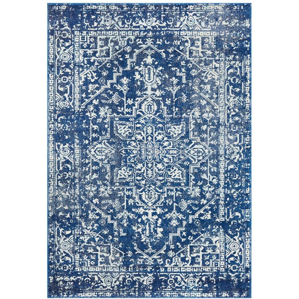 Santiago Transitional Navy Blue Designer Rug - Rugs Of Beauty - 1