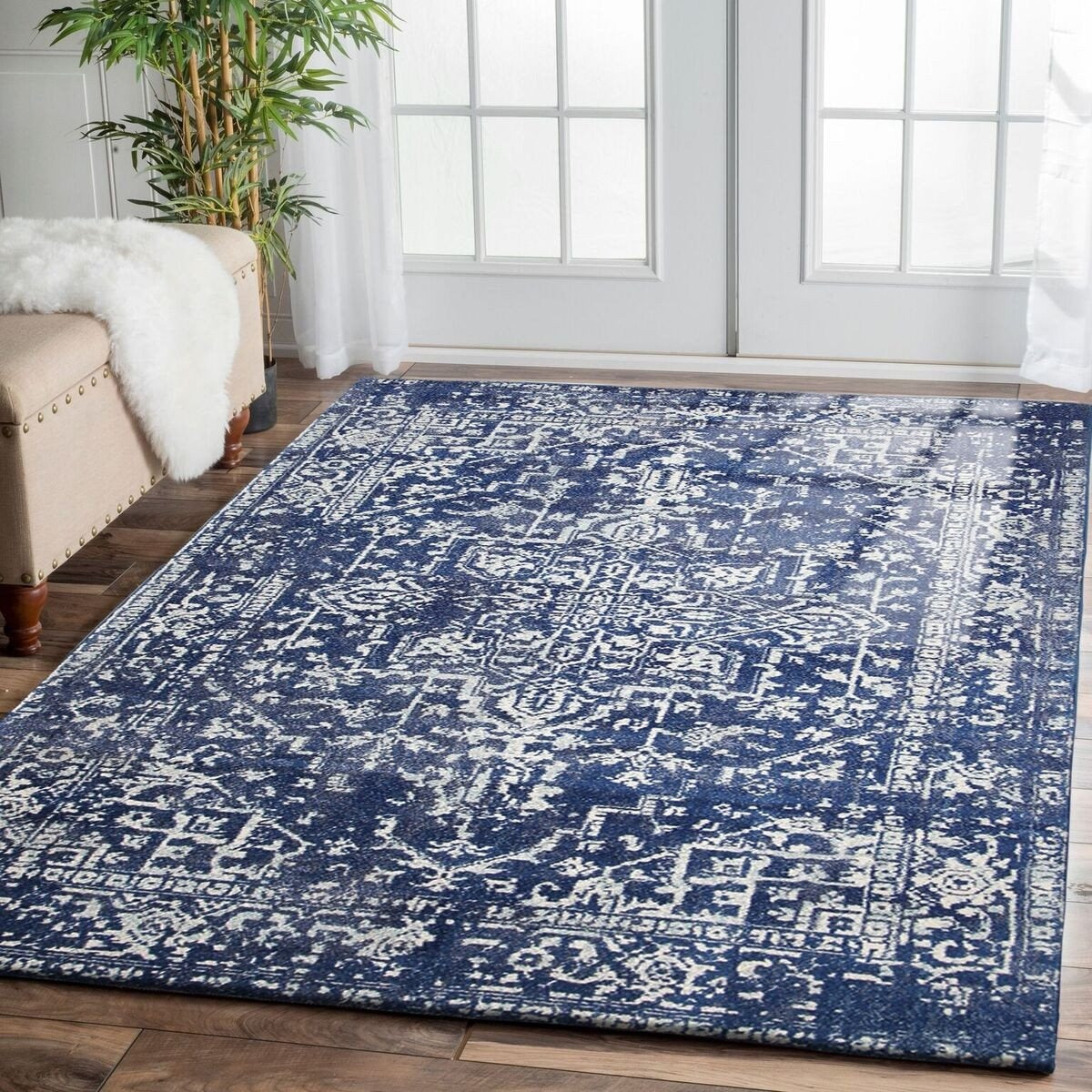 Santiago Transitional Navy Blue Designer Rug - Rugs Of Beauty - 7