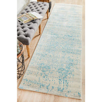 Kazan Transitional Beige Light Blue Designer Runner Rug - Rugs Of Beauty - 2