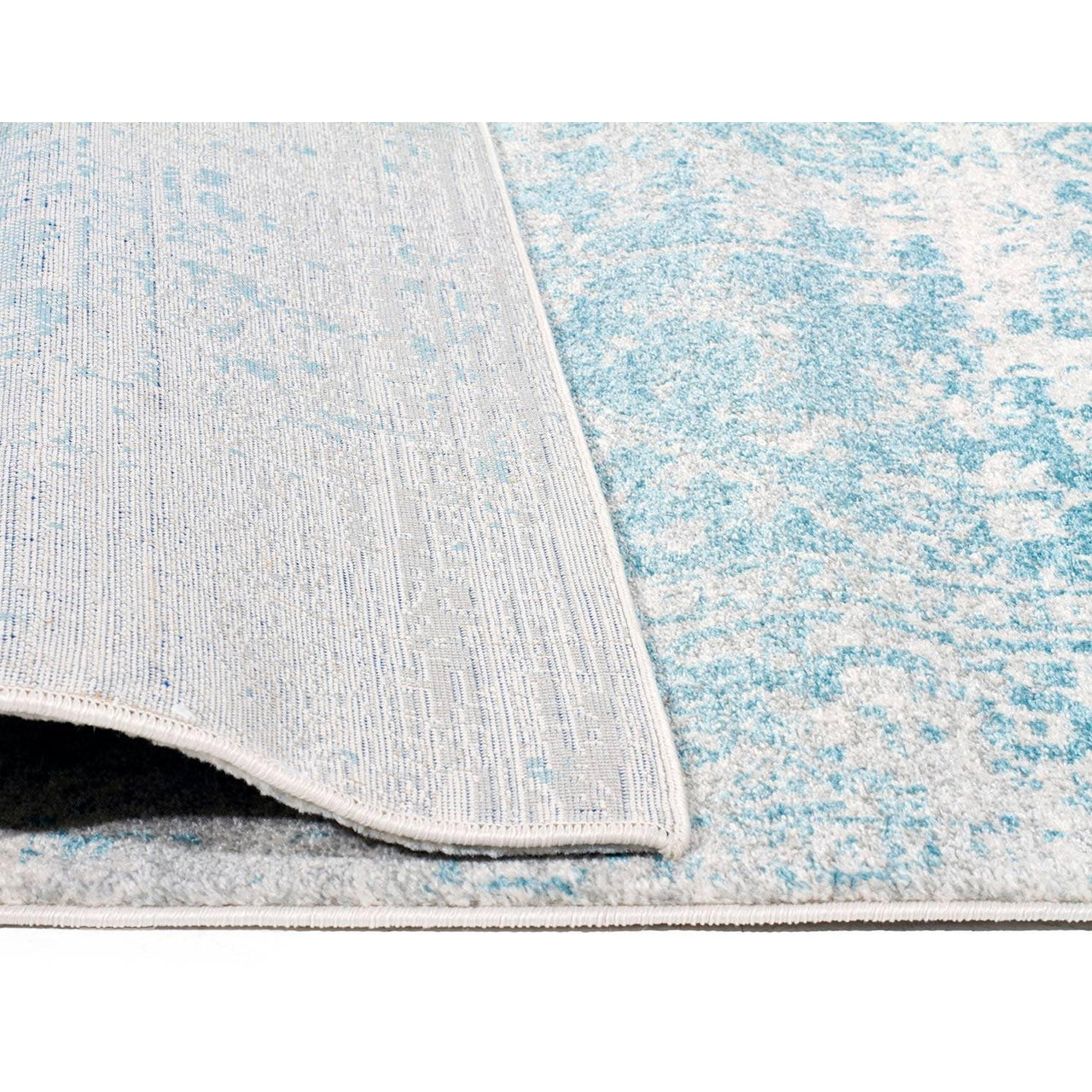 Kazan Transitional Beige Light Blue Designer Runner Rug - Rugs Of Beauty - 11