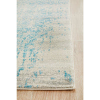 Kazan Transitional Beige Light Blue Designer Runner Rug - Rugs Of Beauty - 10