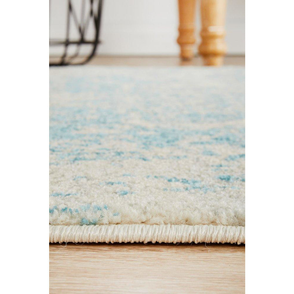 Kazan Transitional Beige Light Blue Designer Runner Rug - Rugs Of Beauty - 6