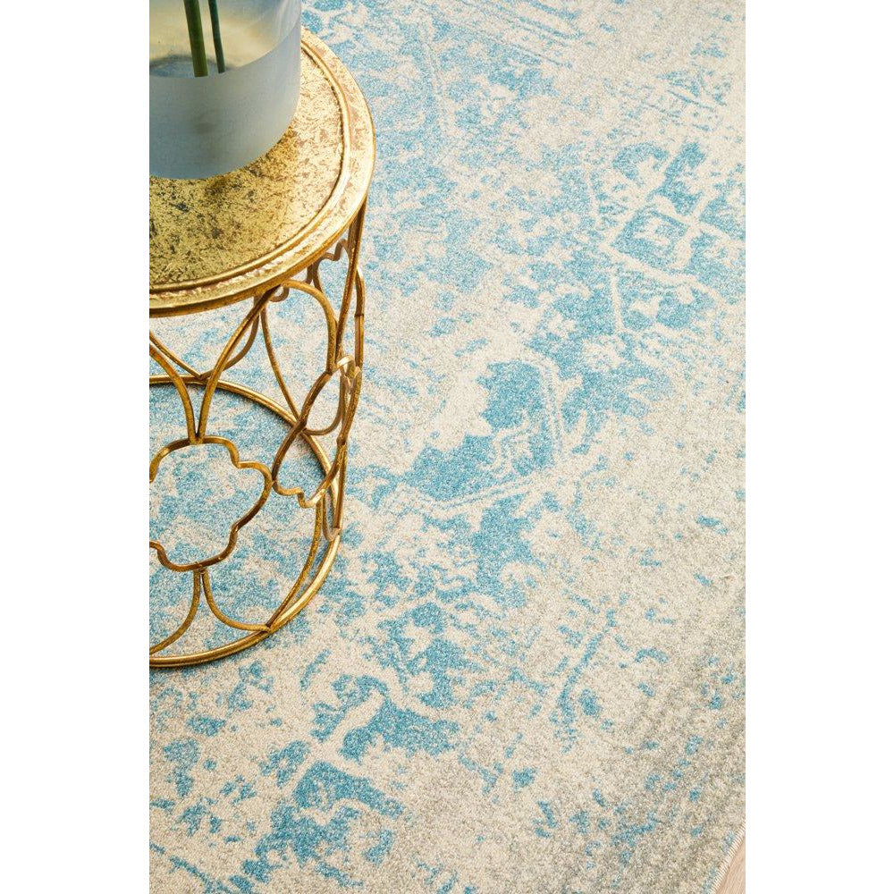Kazan Transitional Beige Light Blue Designer Rug - Rugs Of Beauty - 5