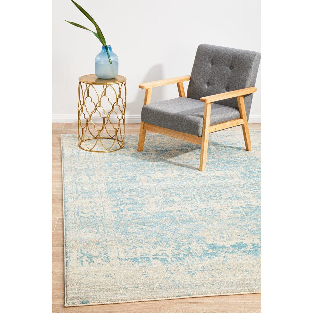 Kazan Transitional Beige Light Blue Designer Rug - Rugs Of Beauty - 2