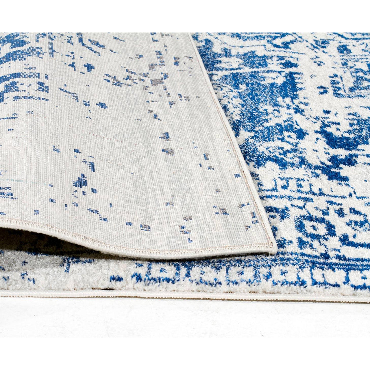 Slana Transitional White Navy Runner Designer Rug - Rugs Of Beauty - 4