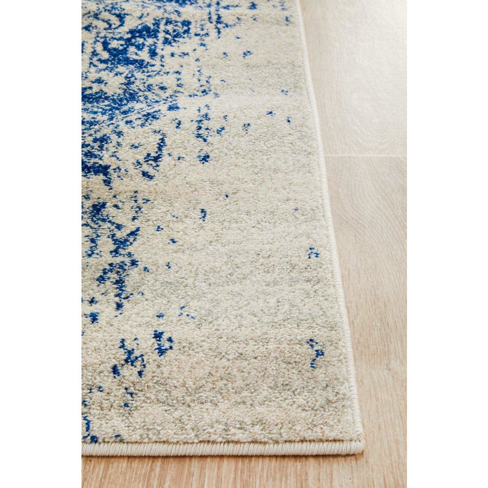 Slana Transitional White Navy Runner Designer Rug - Rugs Of Beauty - 5