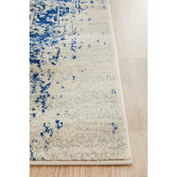 Slana Transitional White Navy Runner Designer Rug - Rugs Of Beauty - 5