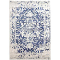 Slana Transitional White Navy Designer Rug - Rugs Of Beauty - 1