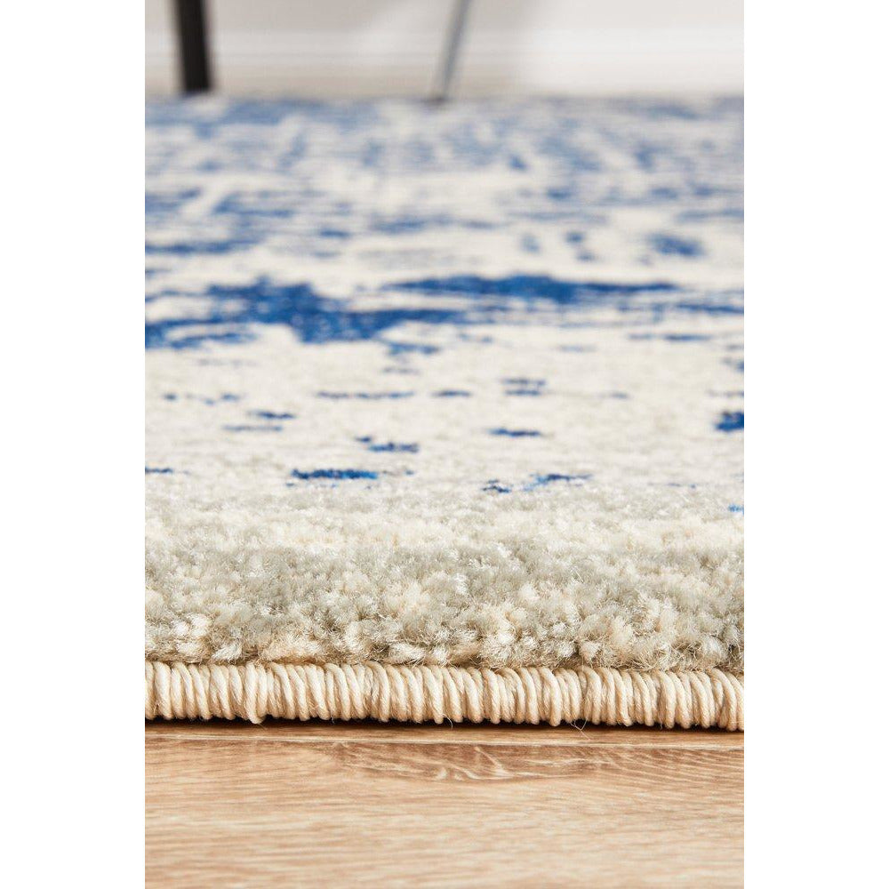 Slana Transitional White Navy Designer Rug - Rugs Of Beauty - 6