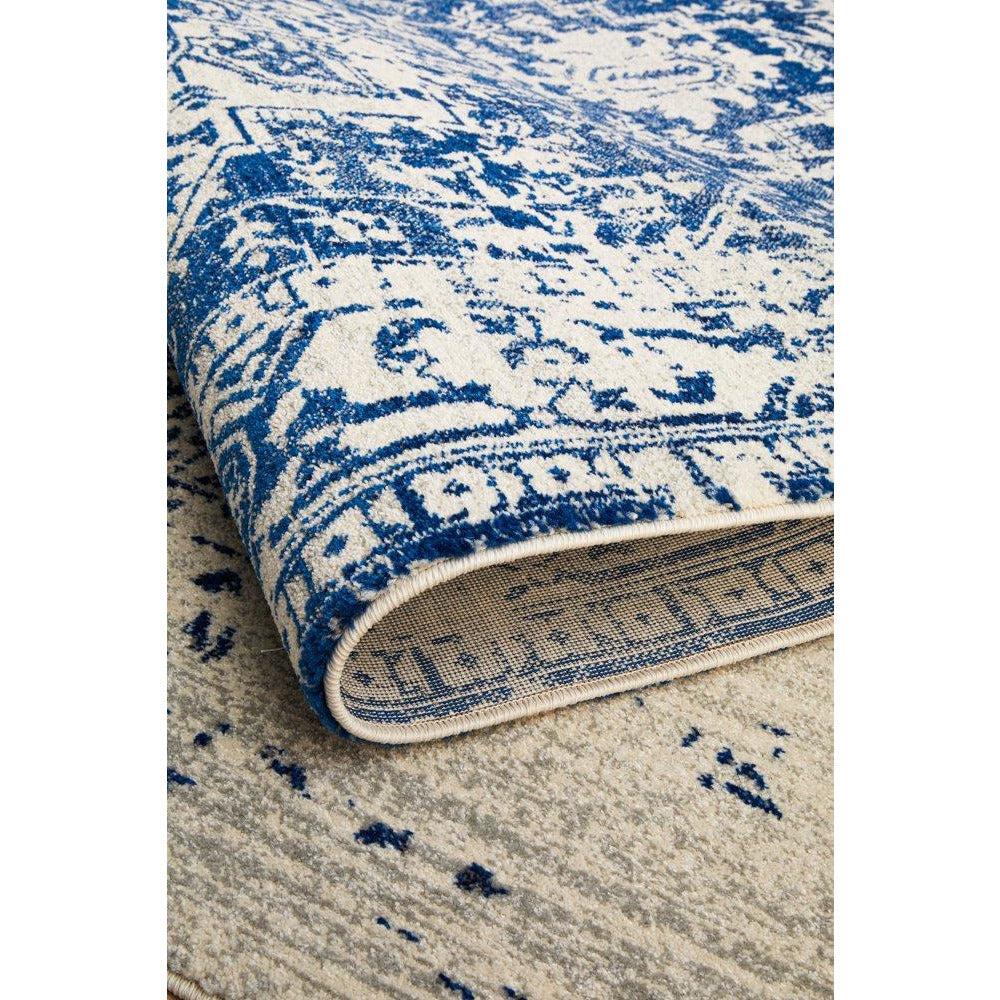 Slana Transitional White Navy Designer Rug - Rugs Of Beauty - 10