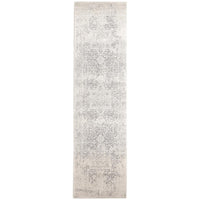 Cibola Transitional White Silver Runner Designer Rug - Rugs Of Beauty - 1