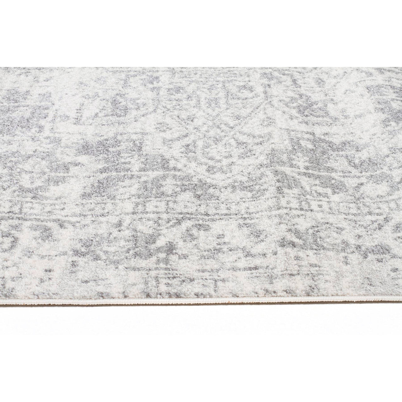 Cibola Transitional White Silver Runner Designer Rug - Rugs Of Beauty - 5