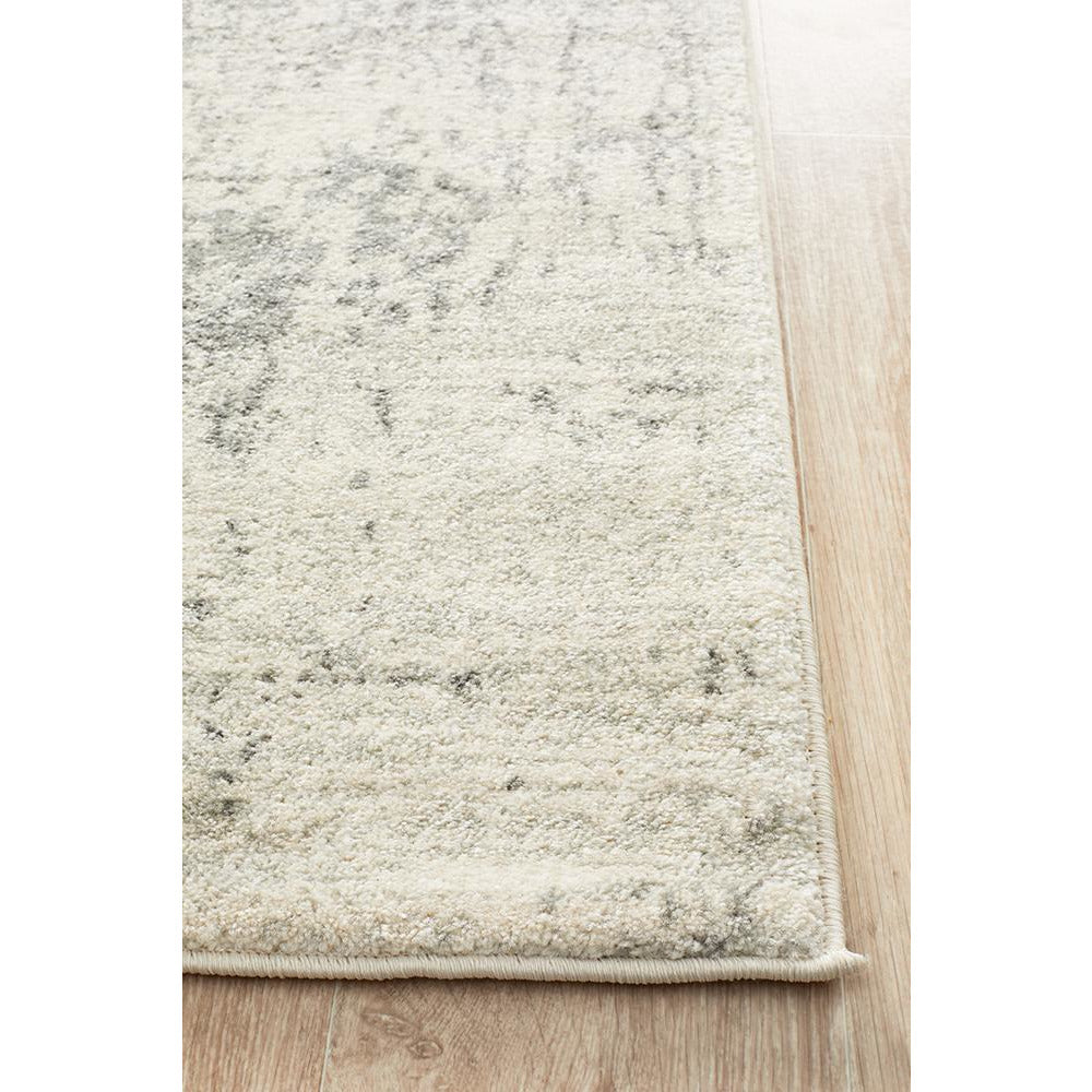 Cibola Transitional White Silver Runner Designer Rug - Rugs Of Beauty - 9