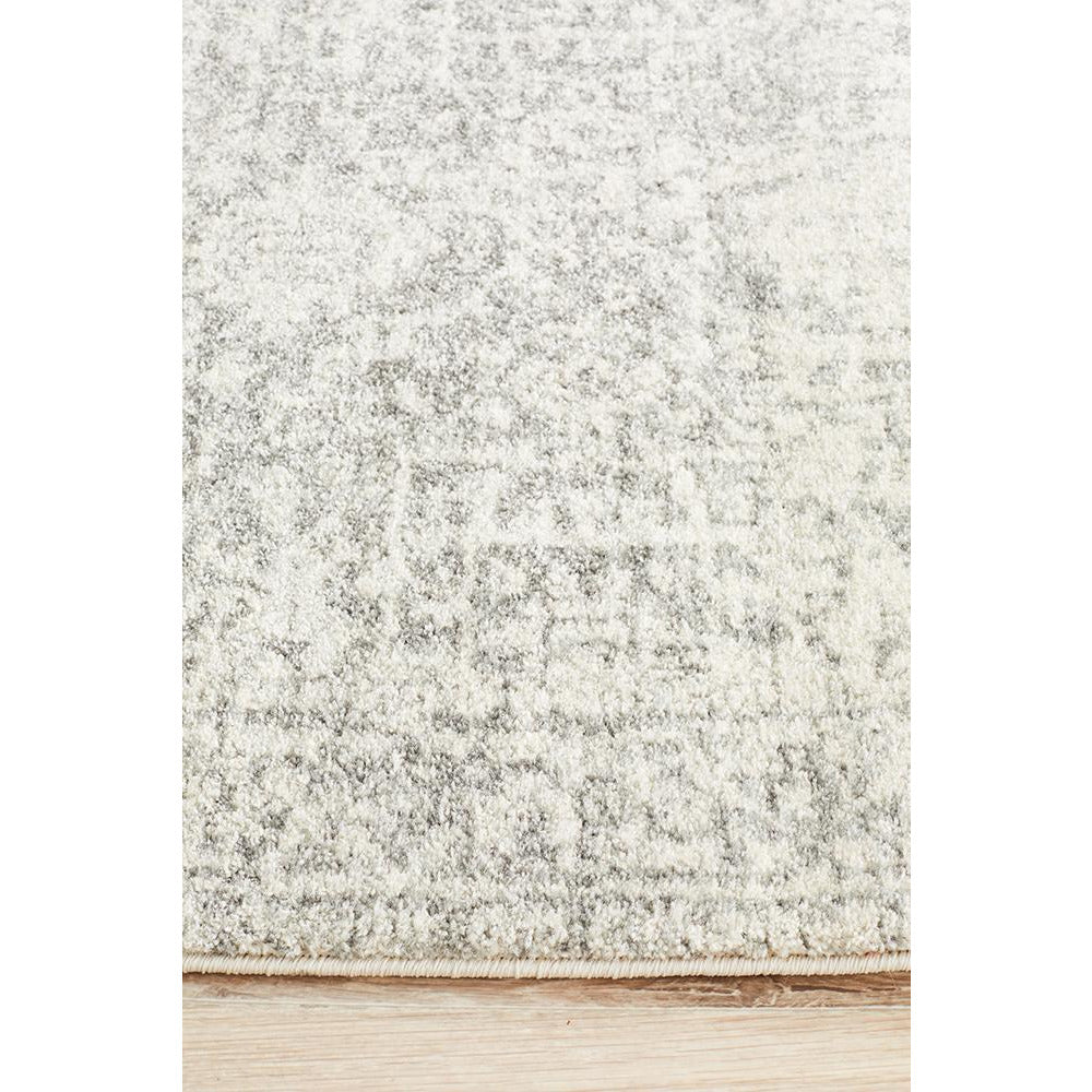 Cibola Transitional White Silver Runner Designer Rug - Rugs Of Beauty - 10