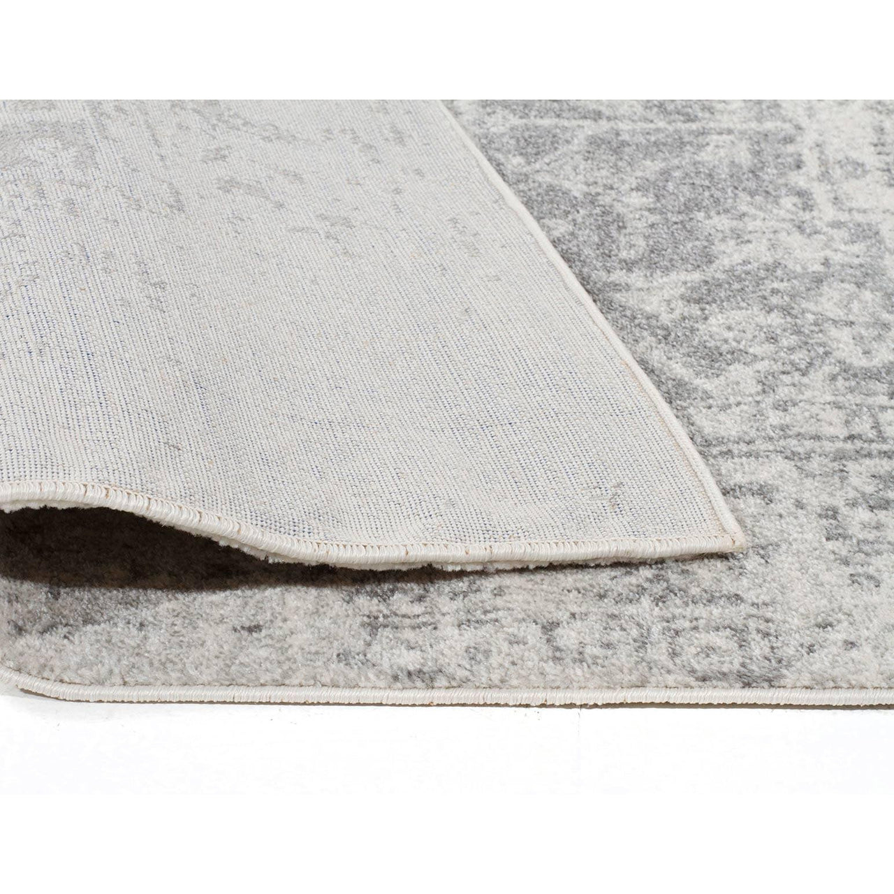 Cibola Transitional White Silver Runner Designer Rug - Rugs Of Beauty - 7