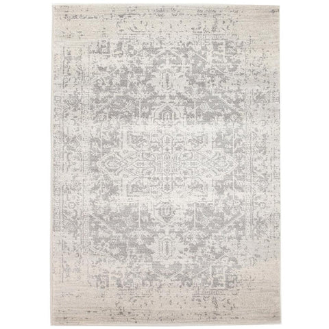 Cibola Transitional White Silver Designer Rug - Rugs Of Beauty - 1