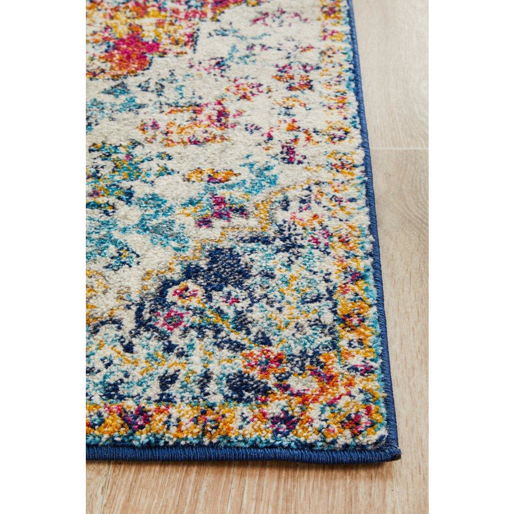 Murias Transitional Multi Coloured Designer Runner Rug - Rugs Of Beauty - 7