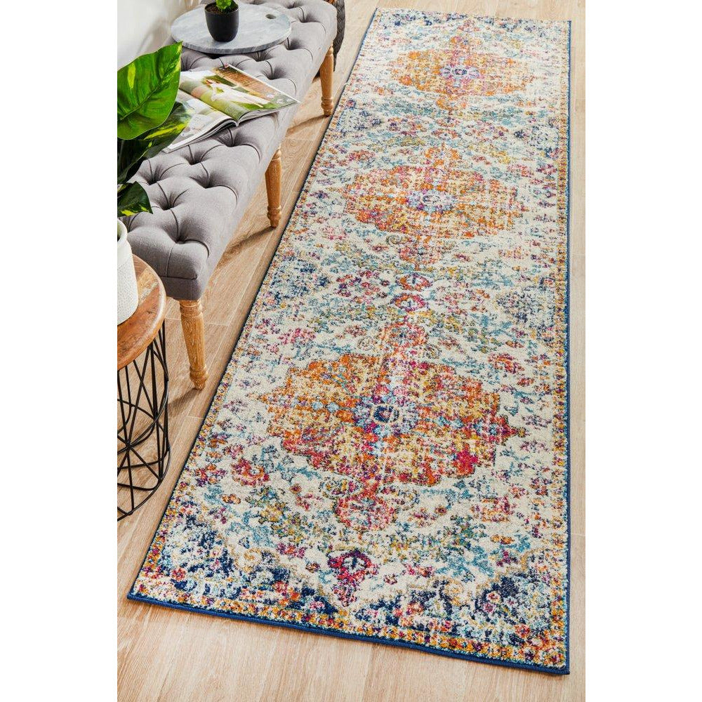 Murias Transitional Multi Coloured Designer Runner Rug - Rugs Of Beauty - 2