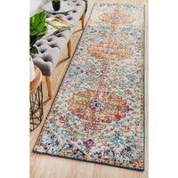 Murias Transitional Multi Coloured Designer Runner Rug - Rugs Of Beauty - 2