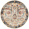 Jotunheim Ivory Multi Navy Border Transitional Round Designer Rug - Rugs Of Beauty - 1