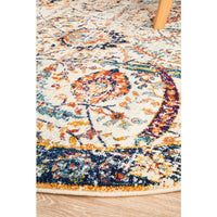 Jotunheim Ivory Multi Navy Border Transitional Round Designer Rug - Rugs Of Beauty - 8