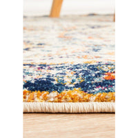 Jotunheim Ivory Multi Navy Border Transitional Round Designer Rug - Rugs Of Beauty - 6