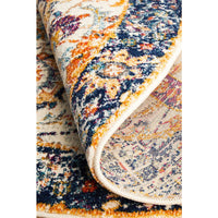 Jotunheim Ivory Multi Navy Border Transitional Round Designer Rug - Rugs Of Beauty - 11